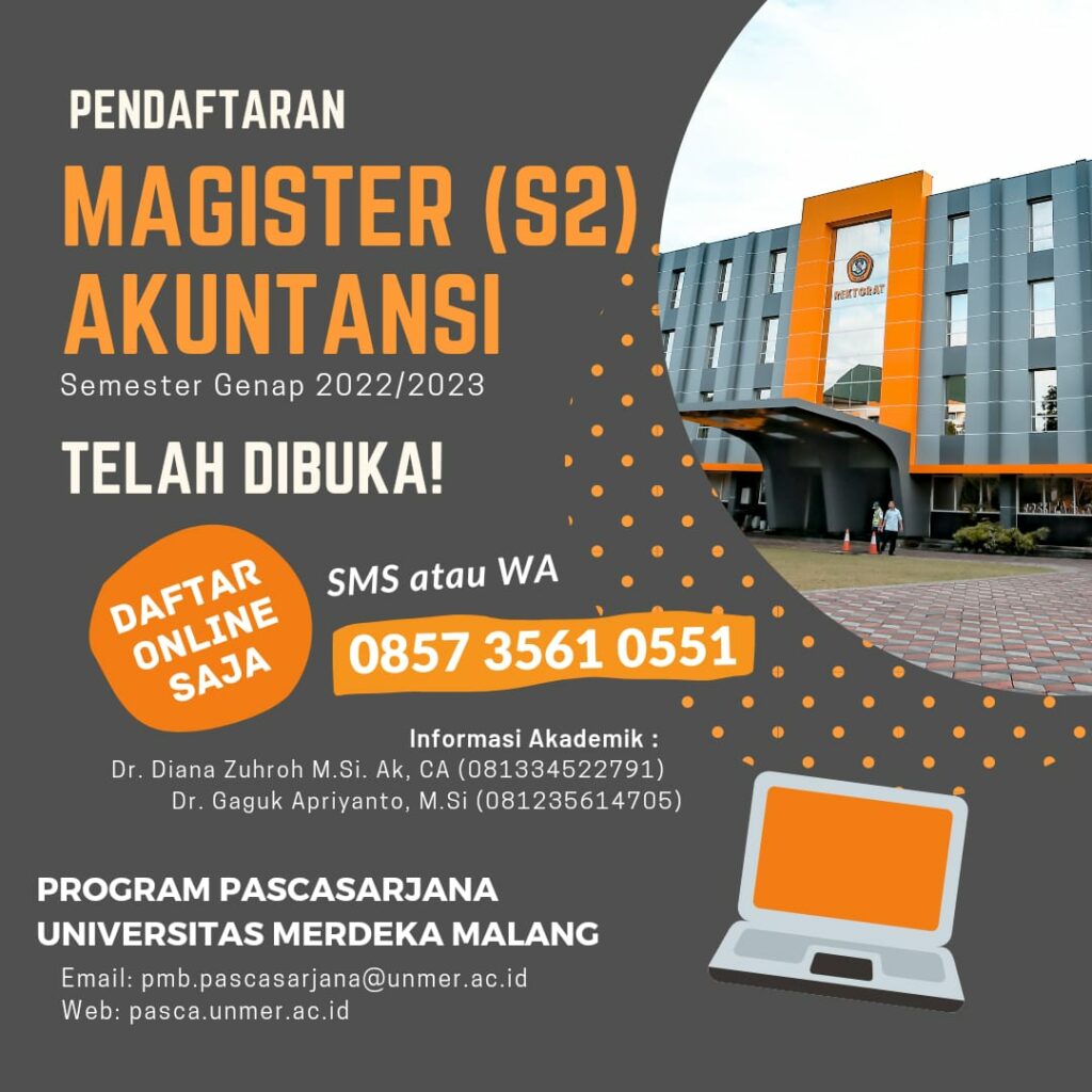 Pendaftaran Program Studi Magister Akuntansi – Universitas Merdeka Malang